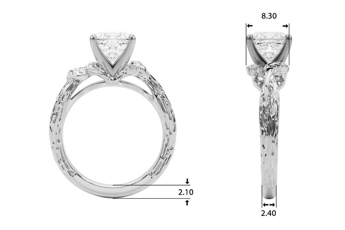 Adored Sidestone Round Diamond Engagement Ring in 10K/14K gold and platinum with certified lab-grown or natural diamonds