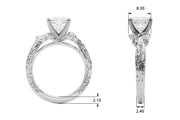 Adored Sidestone Round Diamond Engagement Ring in 10K/14K gold and platinum with certified lab-grown or natural diamonds