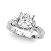 Adored Sidestone Round Diamond Engagement Ring in 10K/14K gold and platinum with certified lab-grown or natural diamonds