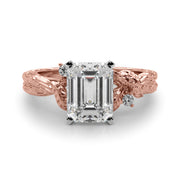 Adored Sidestone Round Diamond Engagement Ring in 10K/14K gold and platinum with certified lab-grown or natural diamonds