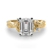 Adored Sidestone Round Diamond Engagement Ring in 10K/14K gold and platinum with certified lab-grown or natural diamonds