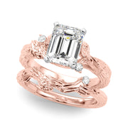 Adored Sidestone Round Diamond Engagement Ring in 10K/14K gold and platinum with certified lab-grown or natural diamonds