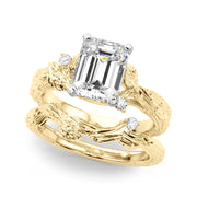 Adored Sidestone Round Diamond Engagement Ring in 10K/14K gold and platinum with certified lab-grown or natural diamonds