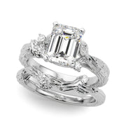 Adored Sidestone Round Diamond Engagement Ring in 10K/14K gold and platinum with certified lab-grown or natural diamonds