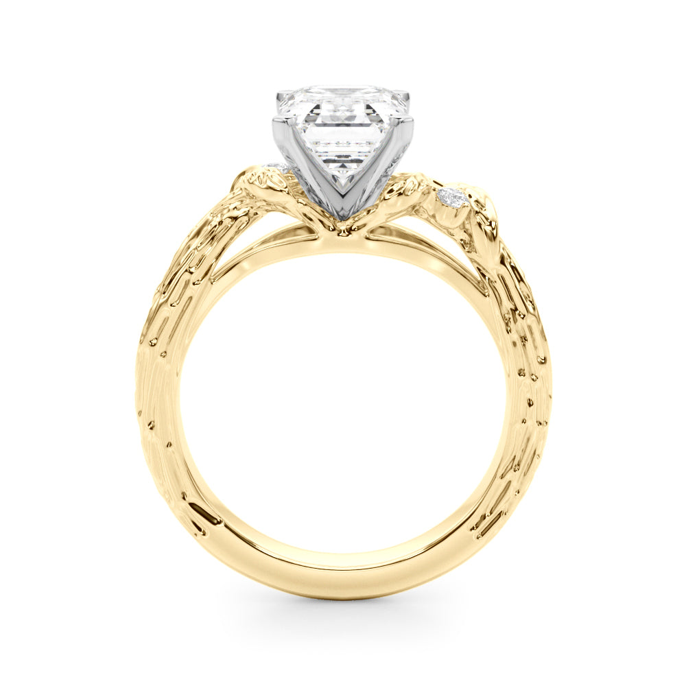 Adored Sidestone Round Diamond Engagement Ring in 10K/14K gold and platinum with certified lab-grown or natural diamonds