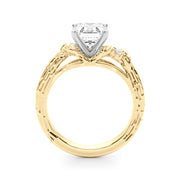 Adored Sidestone Round Diamond Engagement Ring in 10K/14K gold and platinum with certified lab-grown or natural diamonds