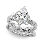 Adored Sidestone Round Diamond Engagement Ring in 10K/14K gold and platinum with certified lab-grown or natural diamonds