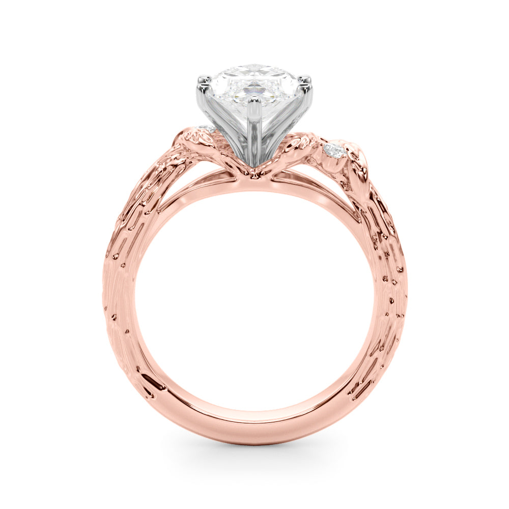 Adored Sidestone Round Diamond Engagement Ring in 10K/14K gold and platinum with certified lab-grown or natural diamonds