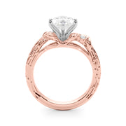 Adored Sidestone Round Diamond Engagement Ring in 10K/14K gold and platinum with certified lab-grown or natural diamonds