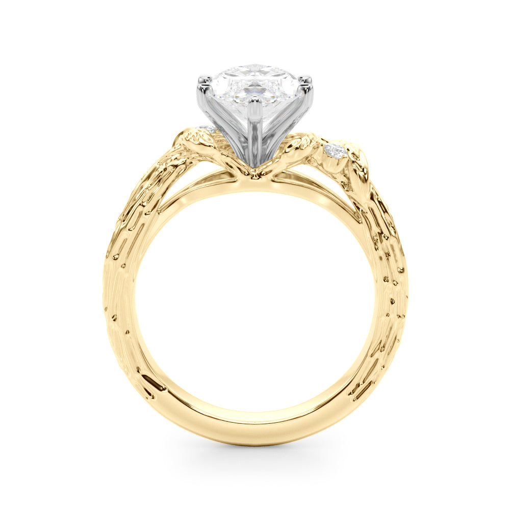 Adored Sidestone Round Diamond Engagement Ring in 10K/14K gold and platinum with certified lab-grown or natural diamonds