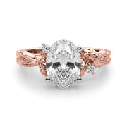 Adored Sidestone Round Diamond Engagement Ring in 10K/14K gold and platinum with certified lab-grown or natural diamonds