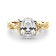 Adored Sidestone Round Diamond Engagement Ring in 10K/14K gold and platinum with certified lab-grown or natural diamonds