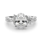 Adored Sidestone Round Diamond Engagement Ring in 10K/14K gold and platinum with certified lab-grown or natural diamonds