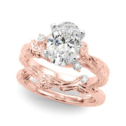 Adored Sidestone Round Diamond Engagement Ring in 10K/14K gold and platinum with certified lab-grown or natural diamonds