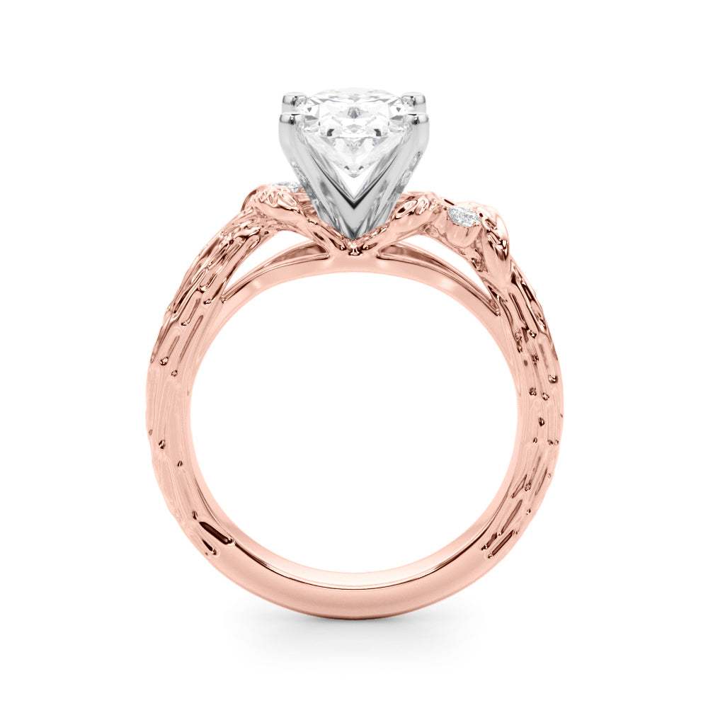 Adored Sidestone Round Diamond Engagement Ring in 10K/14K gold and platinum with certified lab-grown or natural diamonds