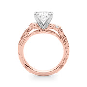 Adored Sidestone Round Diamond Engagement Ring in 10K/14K gold and platinum with certified lab-grown or natural diamonds