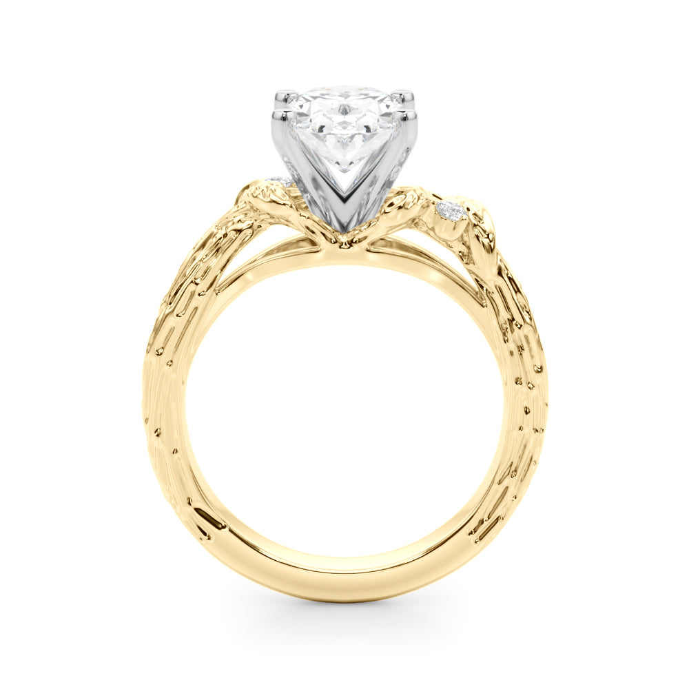 Adored Sidestone Round Diamond Engagement Ring in 10K/14K gold and platinum with certified lab-grown or natural diamonds