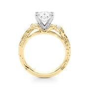 Adored Sidestone Round Diamond Engagement Ring in 10K/14K gold and platinum with certified lab-grown or natural diamonds