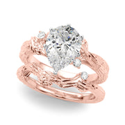 Adored Sidestone Round Diamond Engagement Ring in 10K/14K gold and platinum with certified lab-grown or natural diamonds
