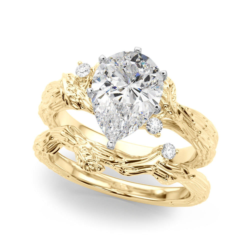 Adored Sidestone Round Diamond Engagement Ring in 10K/14K gold and platinum with certified lab-grown or natural diamonds