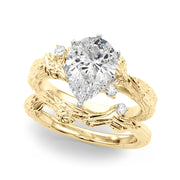 Adored Sidestone Round Diamond Engagement Ring in 10K/14K gold and platinum with certified lab-grown or natural diamonds