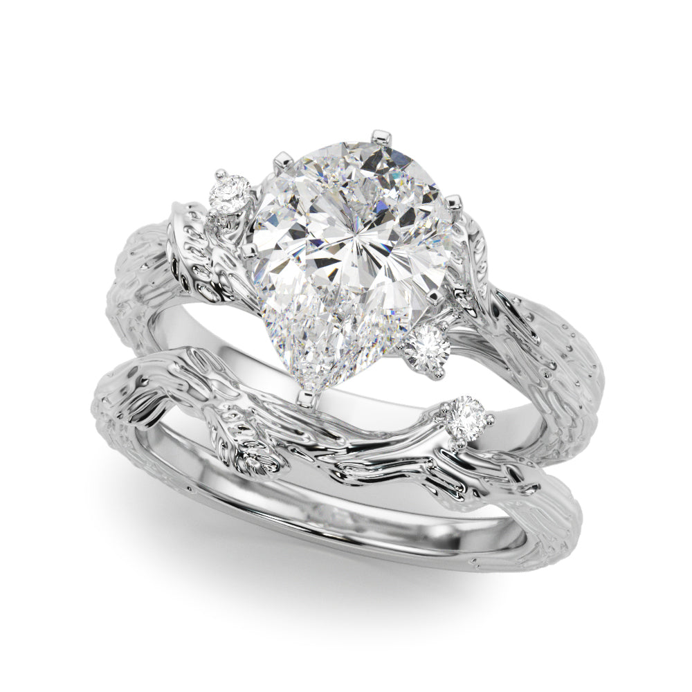 Adored Sidestone Round Diamond Engagement Ring in 10K/14K gold and platinum with certified lab-grown or natural diamonds