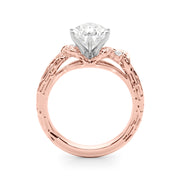 Adored Sidestone Round Diamond Engagement Ring in 10K/14K gold and platinum with certified lab-grown or natural diamonds