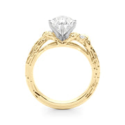 Adored Sidestone Round Diamond Engagement Ring in 10K/14K gold and platinum with certified lab-grown or natural diamonds