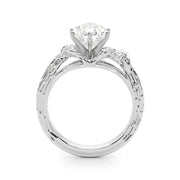 Adored Sidestone Round Diamond Engagement Ring in 10K/14K gold and platinum with certified lab-grown or natural diamonds