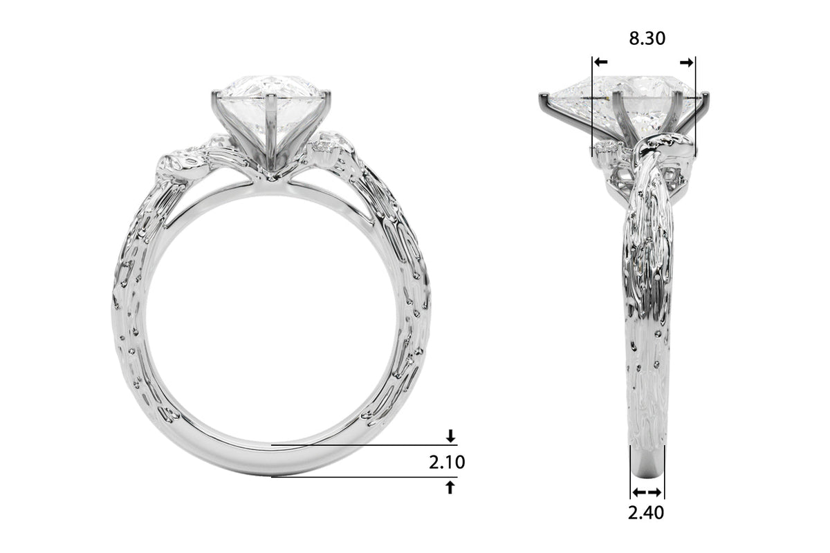 Adored Sidestone Round Diamond Engagement Ring in 10K/14K gold and platinum with certified lab-grown or natural diamonds