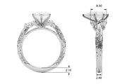 Adored Sidestone Round Diamond Engagement Ring in 10K/14K gold and platinum with certified lab-grown or natural diamonds