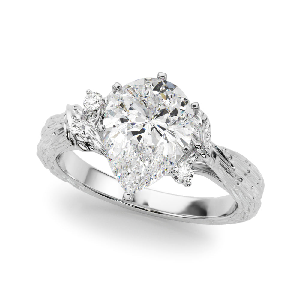 Adored Sidestone Round Diamond Engagement Ring in 10K/14K gold and platinum with certified lab-grown or natural diamonds
