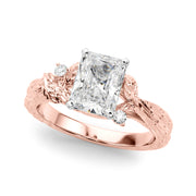 Adored Sidestone Round Diamond Engagement Ring in 10K/14K gold and platinum with certified lab-grown or natural diamonds