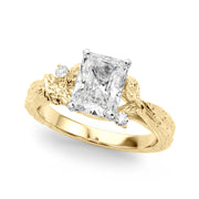 Adored Sidestone Round Diamond Engagement Ring in 10K/14K gold and platinum with certified lab-grown or natural diamonds