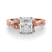 Adored Sidestone Round Diamond Engagement Ring in 10K/14K gold and platinum with certified lab-grown or natural diamonds