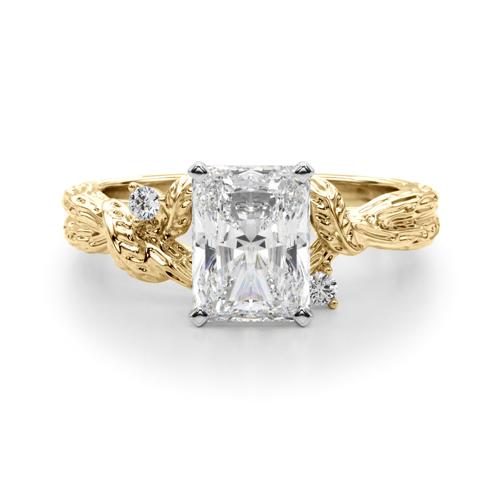 Adored Sidestone Round Diamond Engagement Ring in 10K/14K gold and platinum with certified lab-grown or natural diamonds