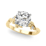 Resplendent Center Round Diamond Engagement Ring in 10K/14K gold and platinum with certified lab-grown or natural diamonds