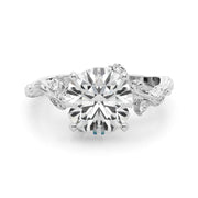 Resplendent Center Round Diamond Engagement Ring in 10K/14K gold and platinum with certified lab-grown or natural diamonds