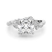 Resplendent Center Round Diamond Engagement Ring in 10K/14K gold and platinum with certified lab-grown or natural diamonds