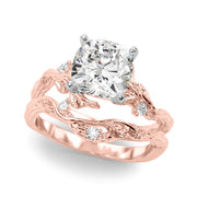 Resplendent Center Round Diamond Engagement Ring in 10K/14K gold and platinum with certified lab-grown or natural diamonds