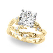 Resplendent Center Round Diamond Engagement Ring in 10K/14K gold and platinum with certified lab-grown or natural diamonds