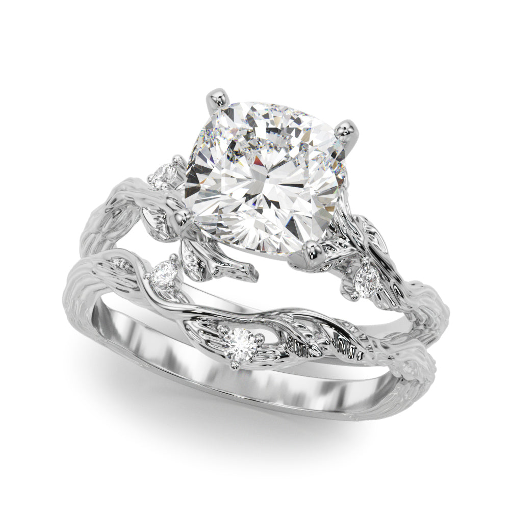 Resplendent Center Round Diamond Engagement Ring in 10K/14K gold and platinum with certified lab-grown or natural diamonds