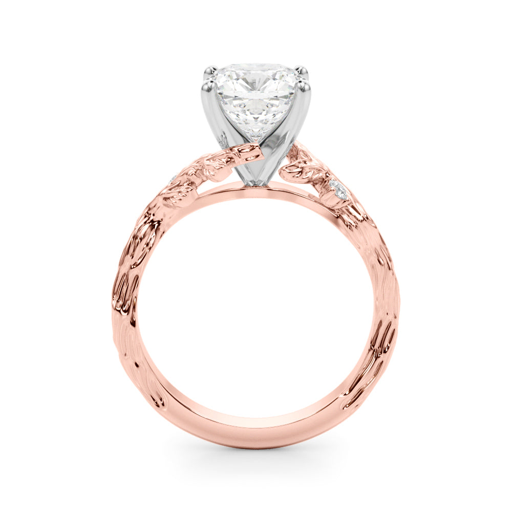 Resplendent Center Round Diamond Engagement Ring in 10K/14K gold and platinum with certified lab-grown or natural diamonds