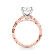 Resplendent Center Round Diamond Engagement Ring in 10K/14K gold and platinum with certified lab-grown or natural diamonds