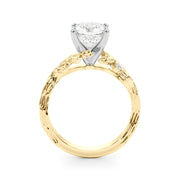 Resplendent Center Round Diamond Engagement Ring in 10K/14K gold and platinum with certified lab-grown or natural diamonds