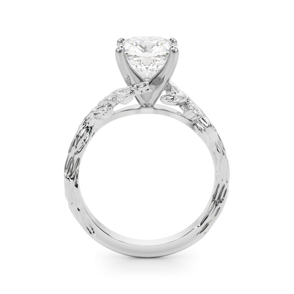 Resplendent Center Round Diamond Engagement Ring in 10K/14K gold and platinum with certified lab-grown or natural diamonds