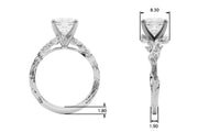 Resplendent Center Round Diamond Engagement Ring in 10K/14K gold and platinum with certified lab-grown or natural diamonds
