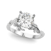 Resplendent Center Round Diamond Engagement Ring in 10K/14K gold and platinum with certified lab-grown or natural diamonds