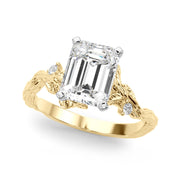 Resplendent Center Round Diamond Engagement Ring in 10K/14K gold and platinum with certified lab-grown or natural diamonds