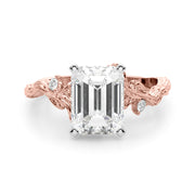 Resplendent Center Round Diamond Engagement Ring in 10K/14K gold and platinum with certified lab-grown or natural diamonds